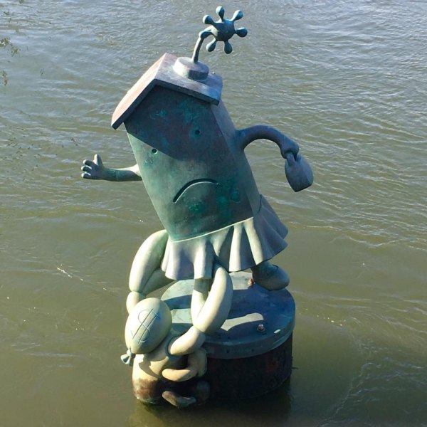 Frustrated and In the Dark, the View from Westview Tom Otterness's "Marriage of Money and Real Estate" in the East River at Roosevelt Island